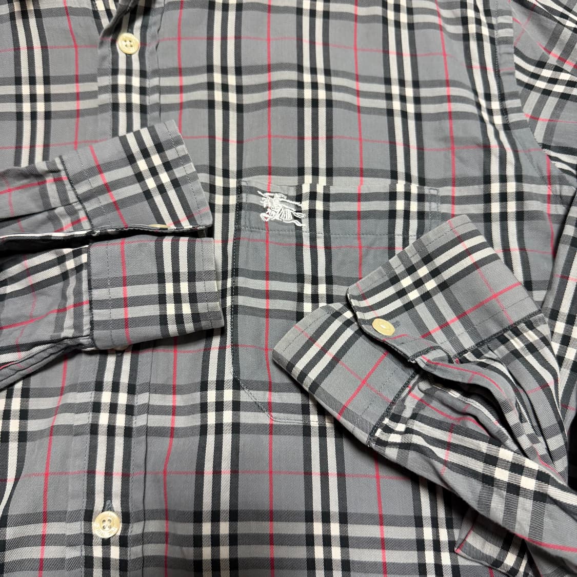 버버리 빈티지 체크 긴팔 셔츠 상품이미지3