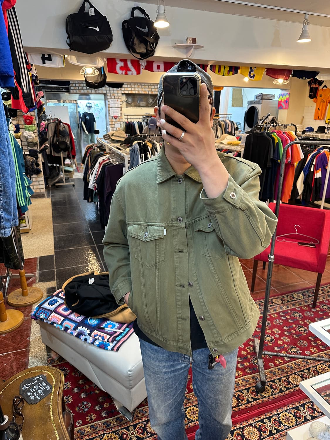 리바이스 실버탭 라인 데님 자켓 카키 M 상품이미지10