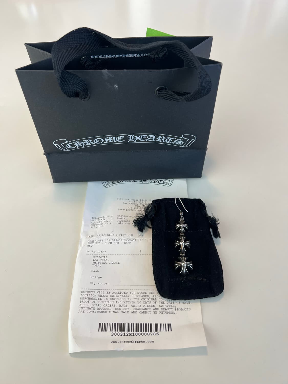 크롬하츠 3 CH PLUS 드롭 이어링 상품이미지1