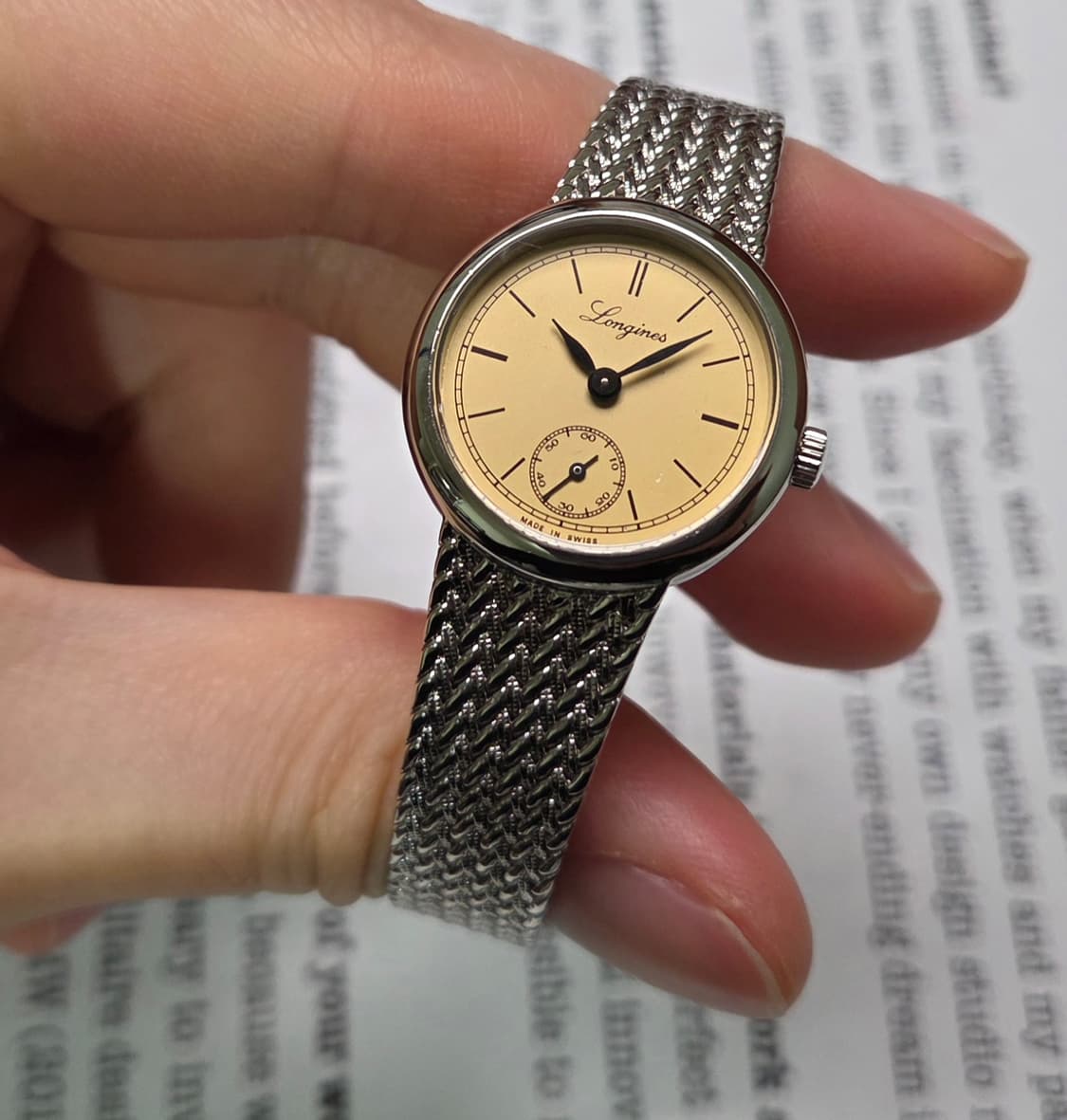 레어] 빈티지 론진 독립초침 샴골판 수동 메커니컬 여성용 브레이슬릿 ve 상품이미지4