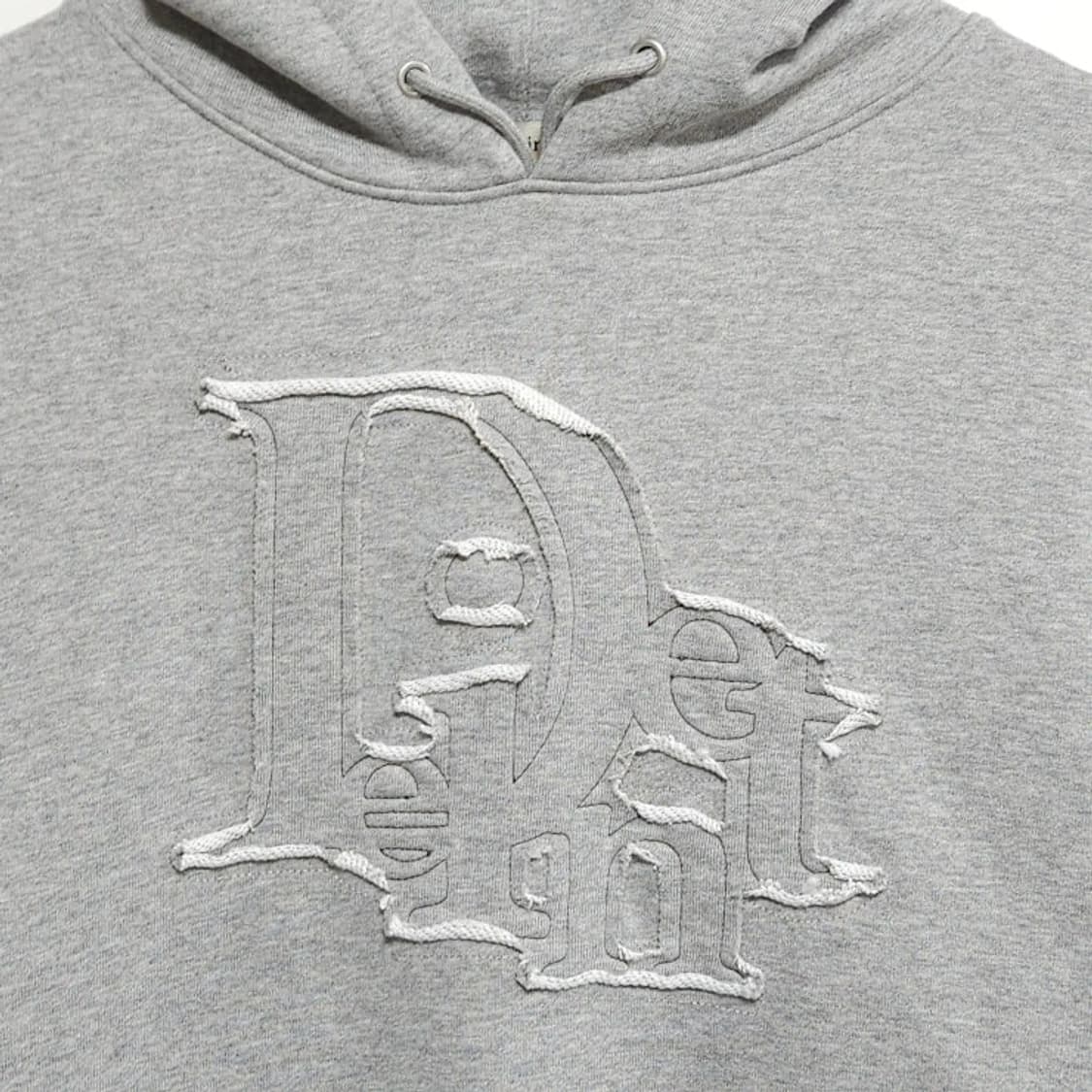프리 Deinet 다이닛 빅로고 자수 후드티 그레이 오버핏 상품이미지3
