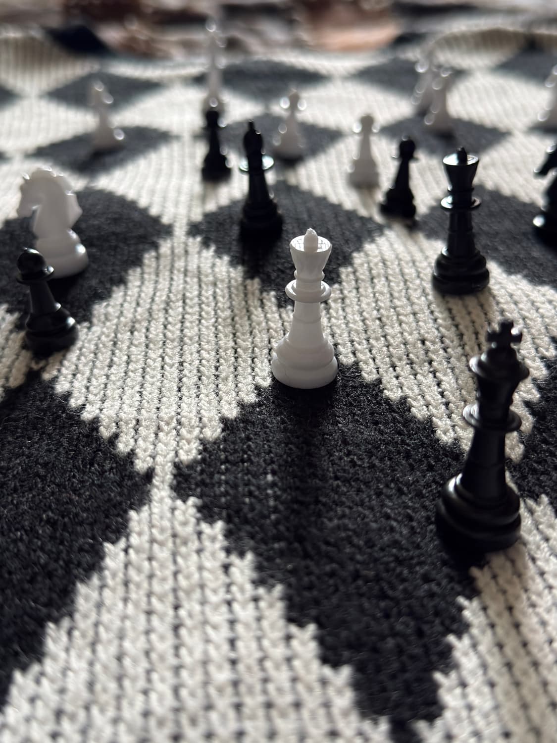 90s USA Yarn Works 아가일 체커 니트 스웨터 상품이미지7