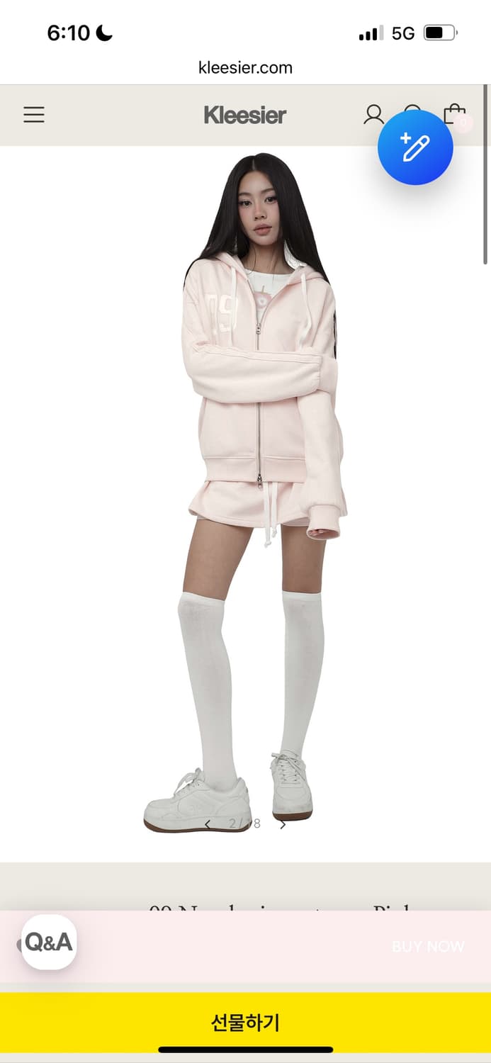 (미개봉) 클리시어 09 넘버링 후드집업 핑크 🩷 상품이미지2