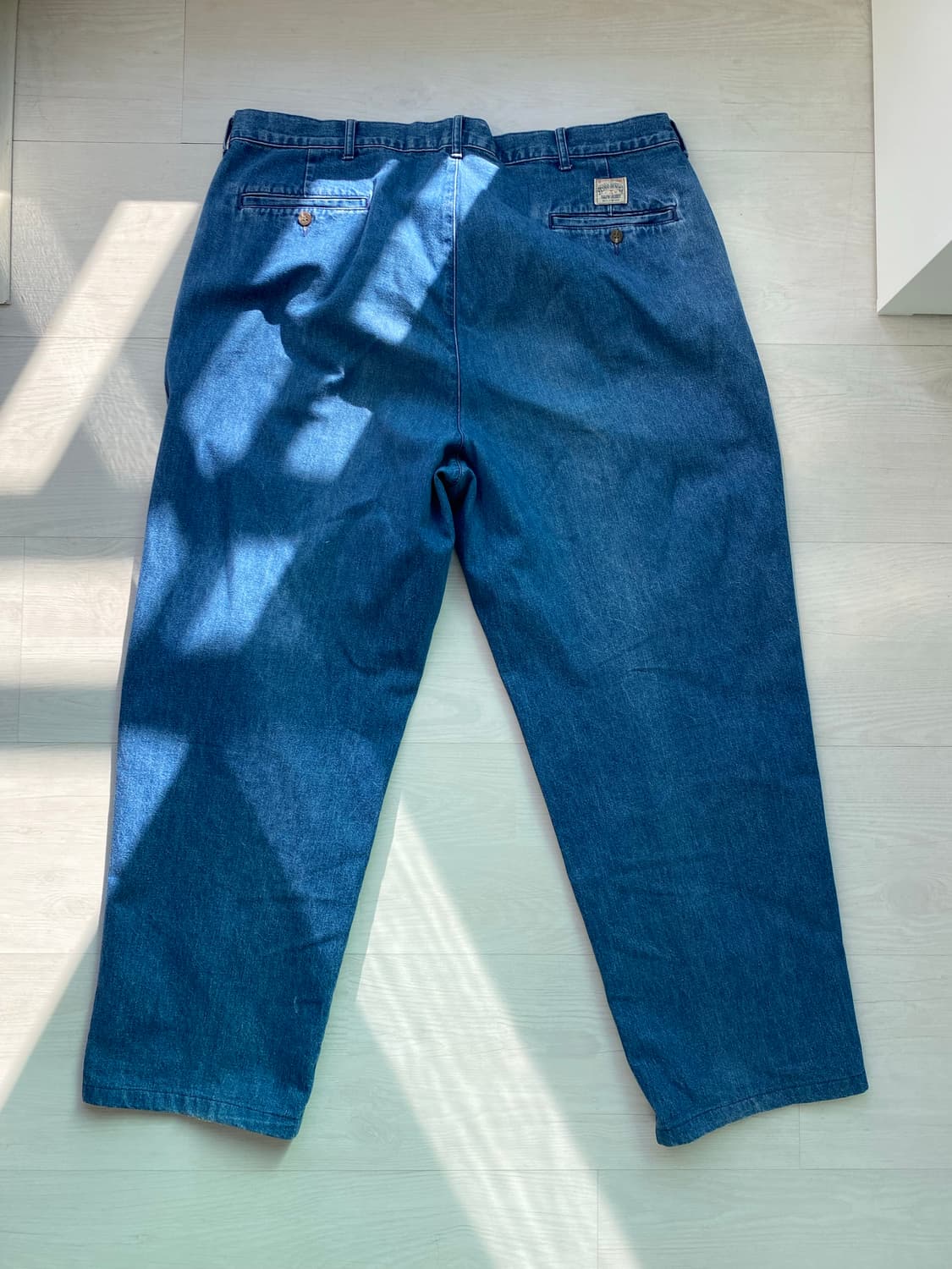 90s 폴로 랄프 로렌 투턱 플리츠 데님 38x30 usa 상품이미지5