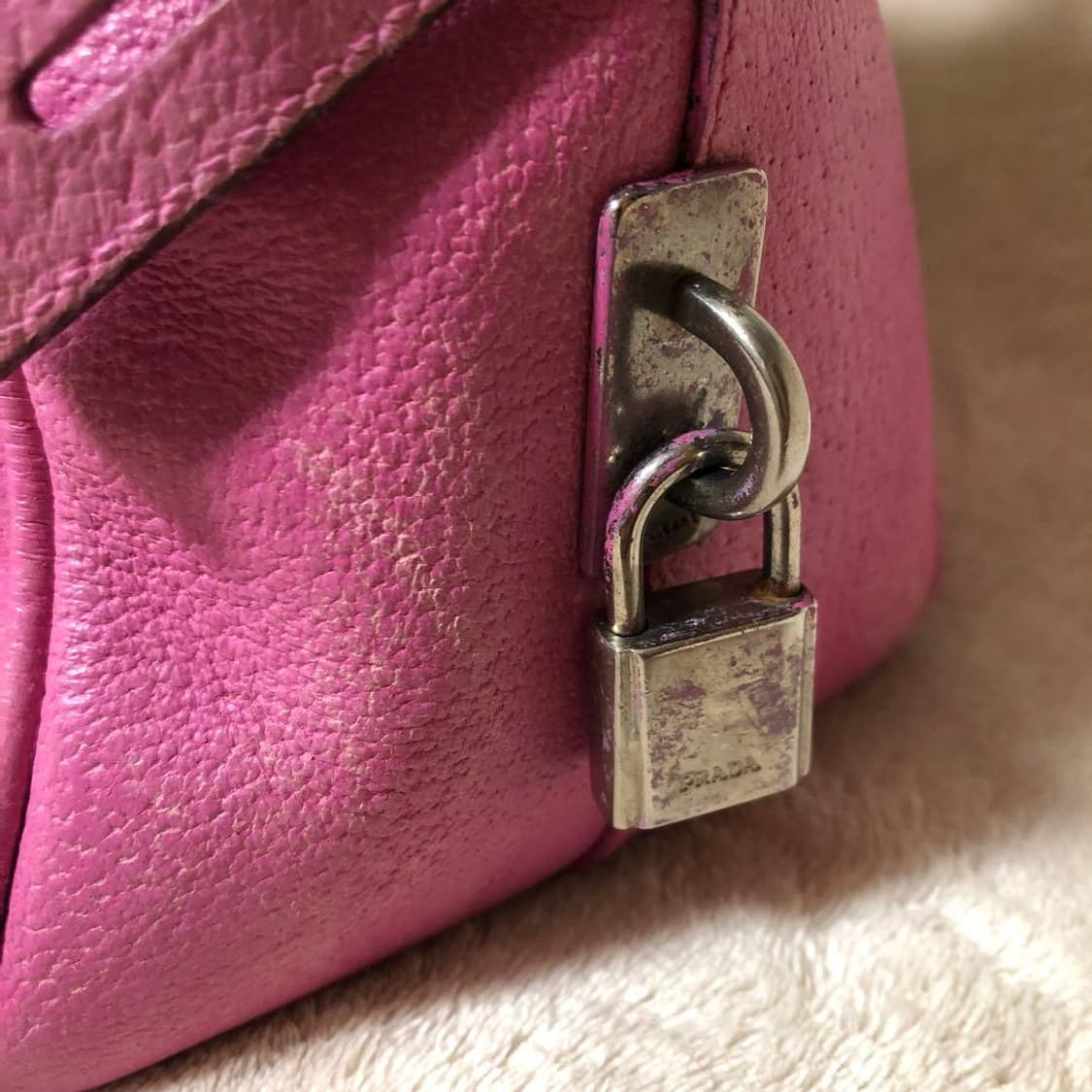 프라다 아카이브 캔버스 레더 볼링백 y2k 상품이미지9