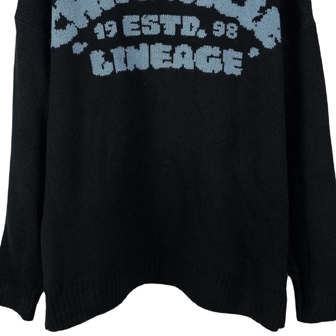 [꼼파뇨] 그래픽 쟈카드 오버사이즈 니트 블랙 M18427 상품이미지5