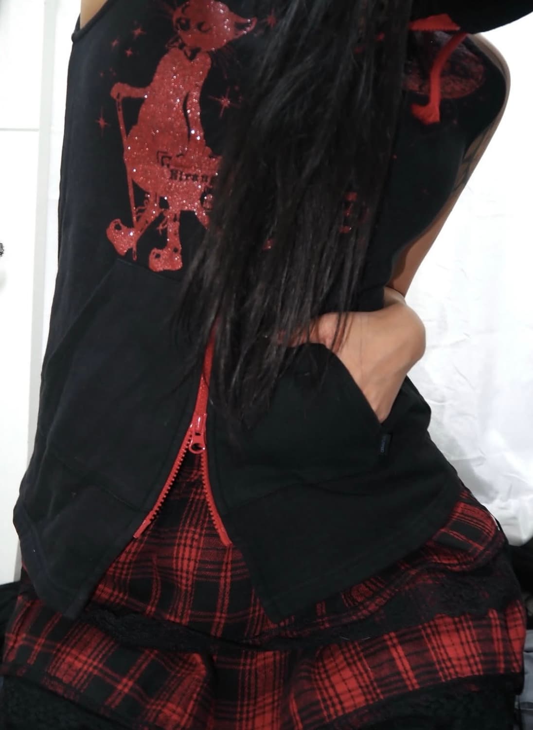 고스펑크 고양이귀 후디  상품이미지4