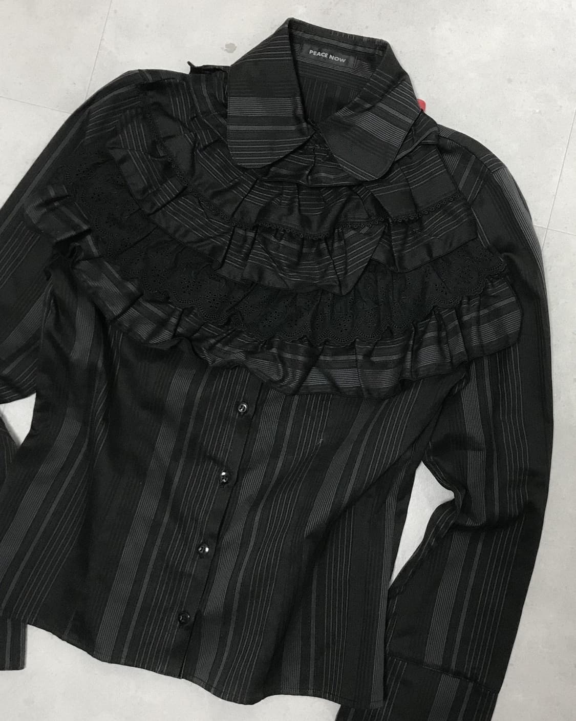 peace now 스트라이프 고딕 펑크 셔츠 상품이미지6