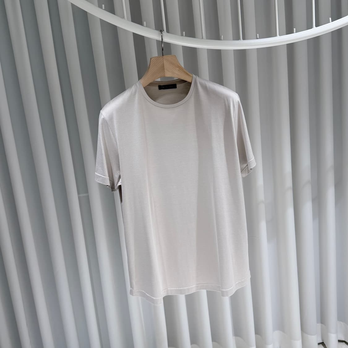 (A+/L) / 로로피아나 레보 실크 코튼실버 그레이  반팔 상품이미지3