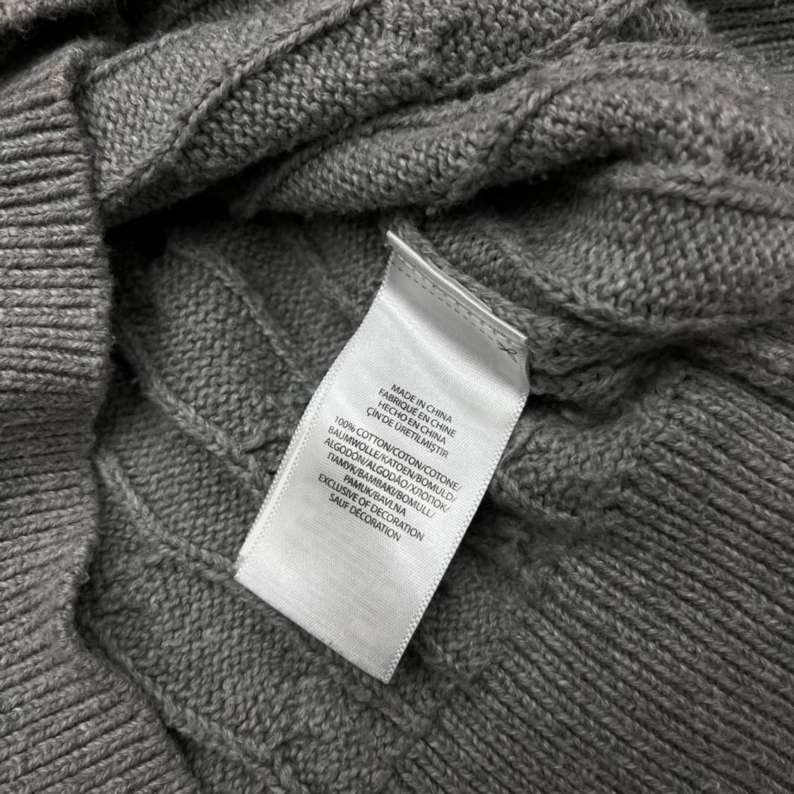 폴로 랄프로렌 그레이포니 그레이 꽈배기 반집업 니트 L 상품이미지5