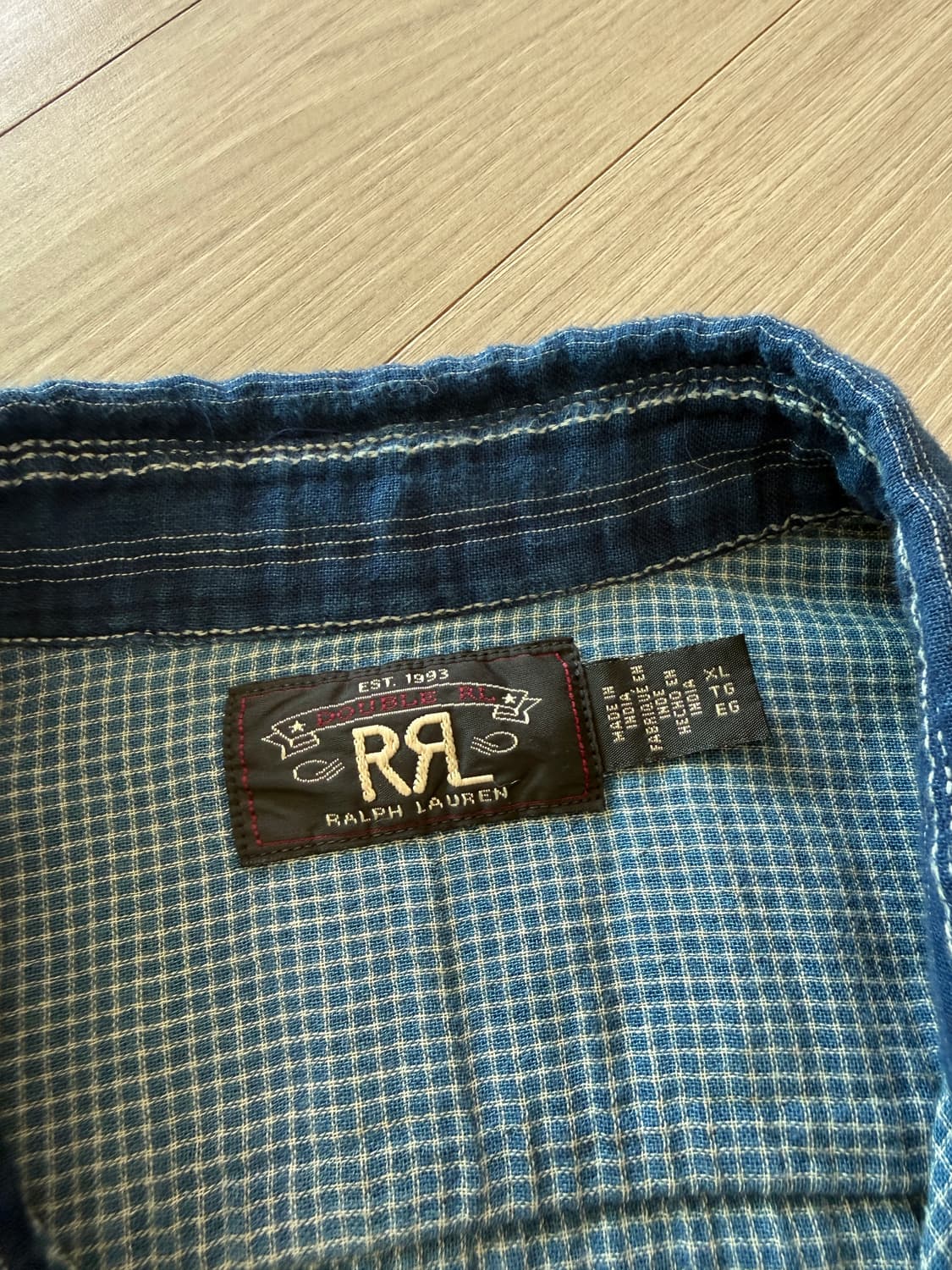 rrl 더블알엘 인디고 더플 페이스 셔츠 xl 상품이미지3