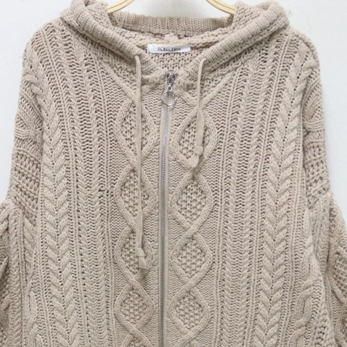 KHALITA 베이지 니트 후드 집업 60177 상품이미지5