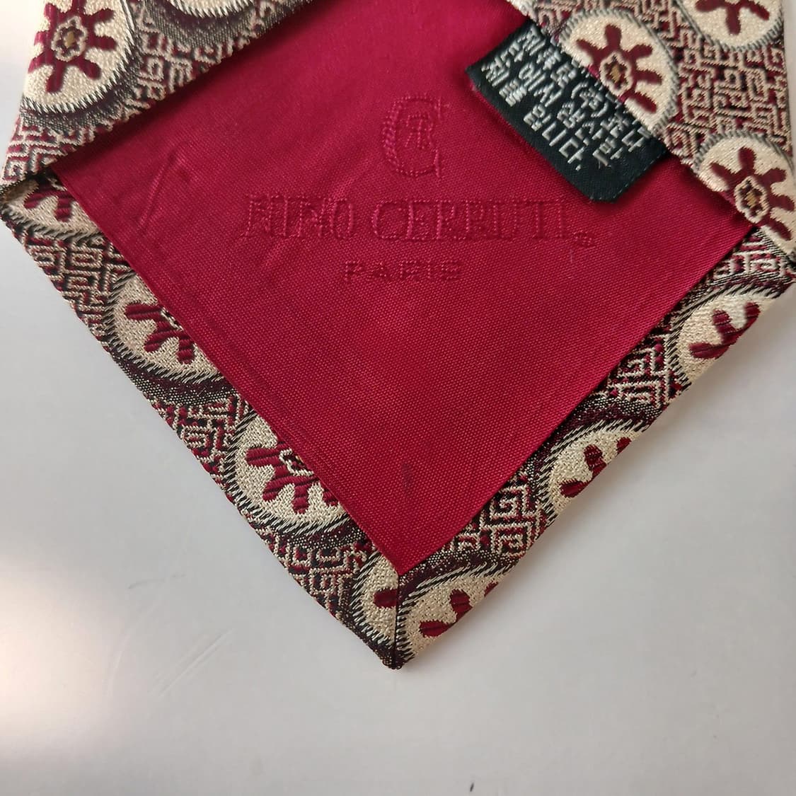 세루티 실크 버건디 패턴 넥타이 9.7cm A+등급 A19090
 상품이미지6