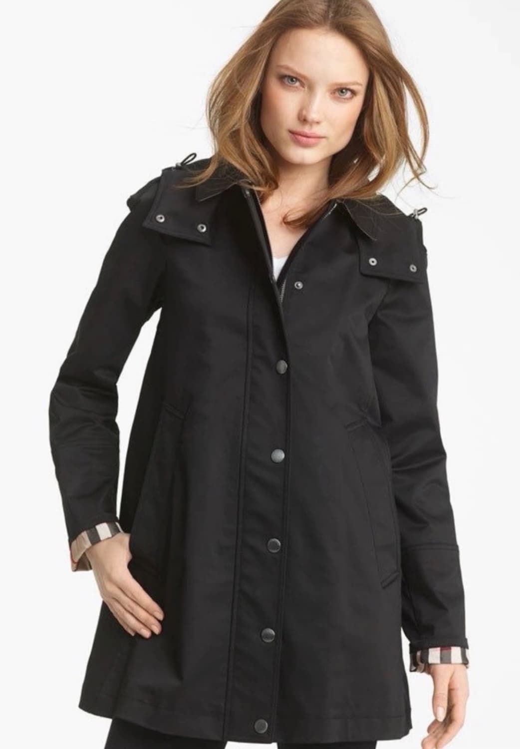 [44-55] 버버리 블랙 보우파크 코트 UK4 상품이미지1