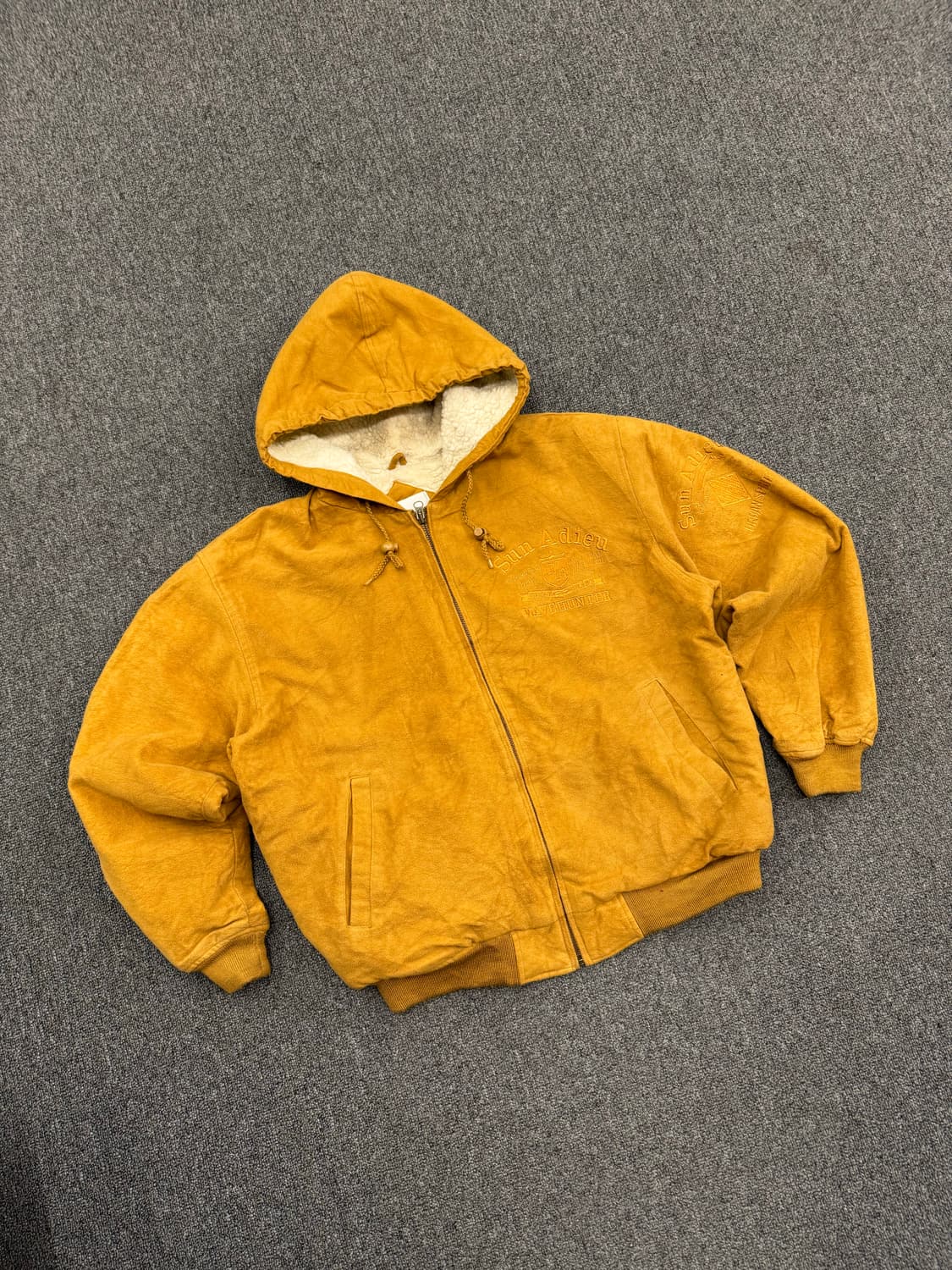 L)Vintage URBAN CITY 머스타드 양털 후드집업 상품이미지1