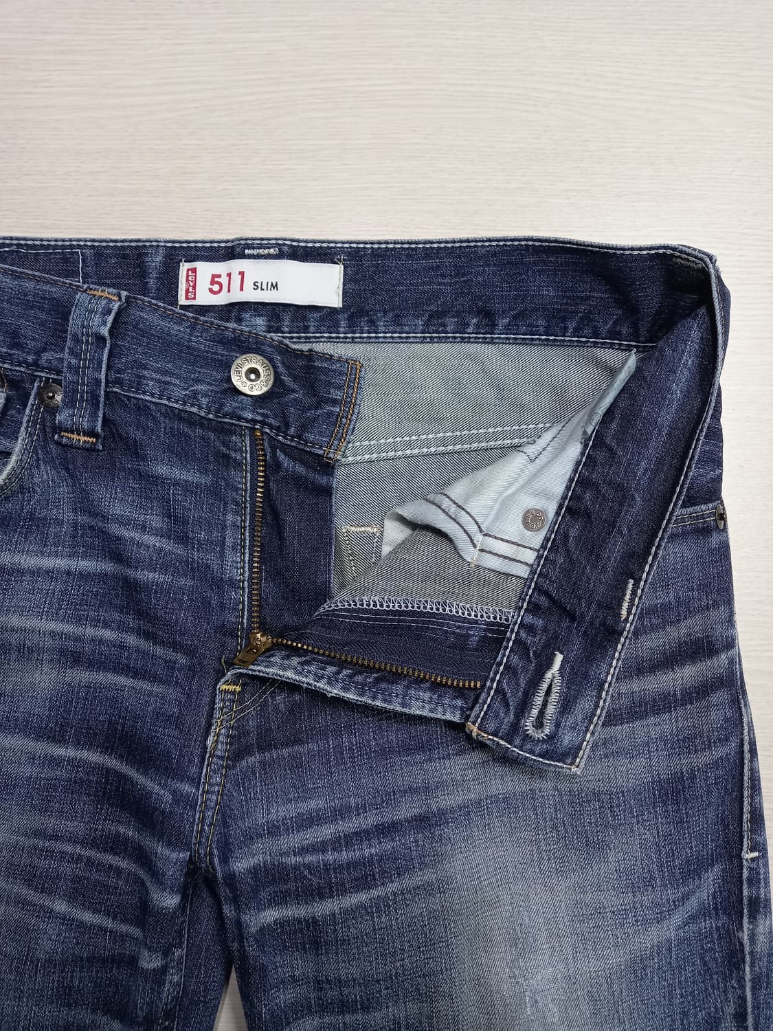 32 리바이스511 데미지워싱 스판 슬림일자진 32-365 상품이미지7