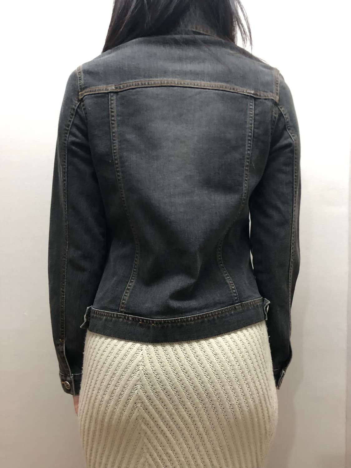 빈티지 블랙 워싱 데님 자켓 상품이미지7