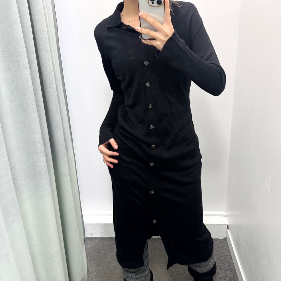 니콜 블랙 롱 가디건 상품이미지1