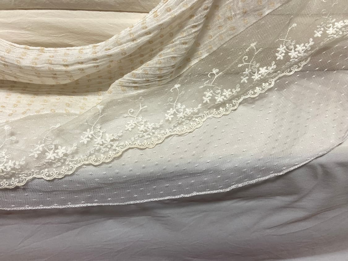 플라워 도트 레이스 스카프 상품이미지3