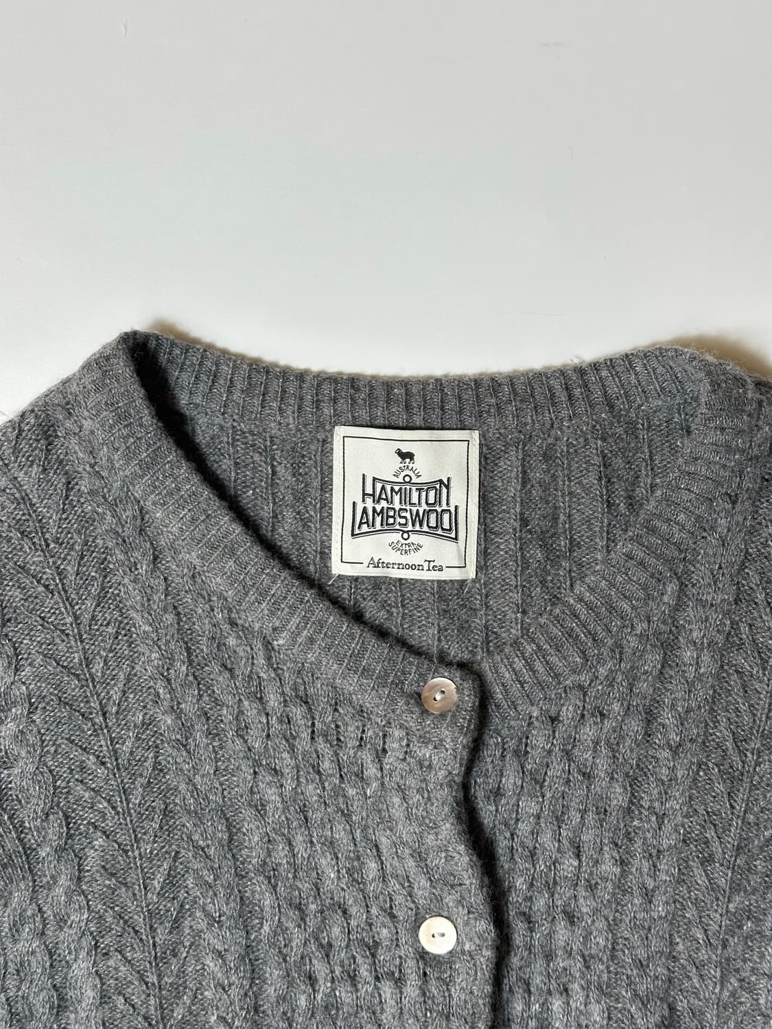 그레이 램스울 가디건 상품이미지3