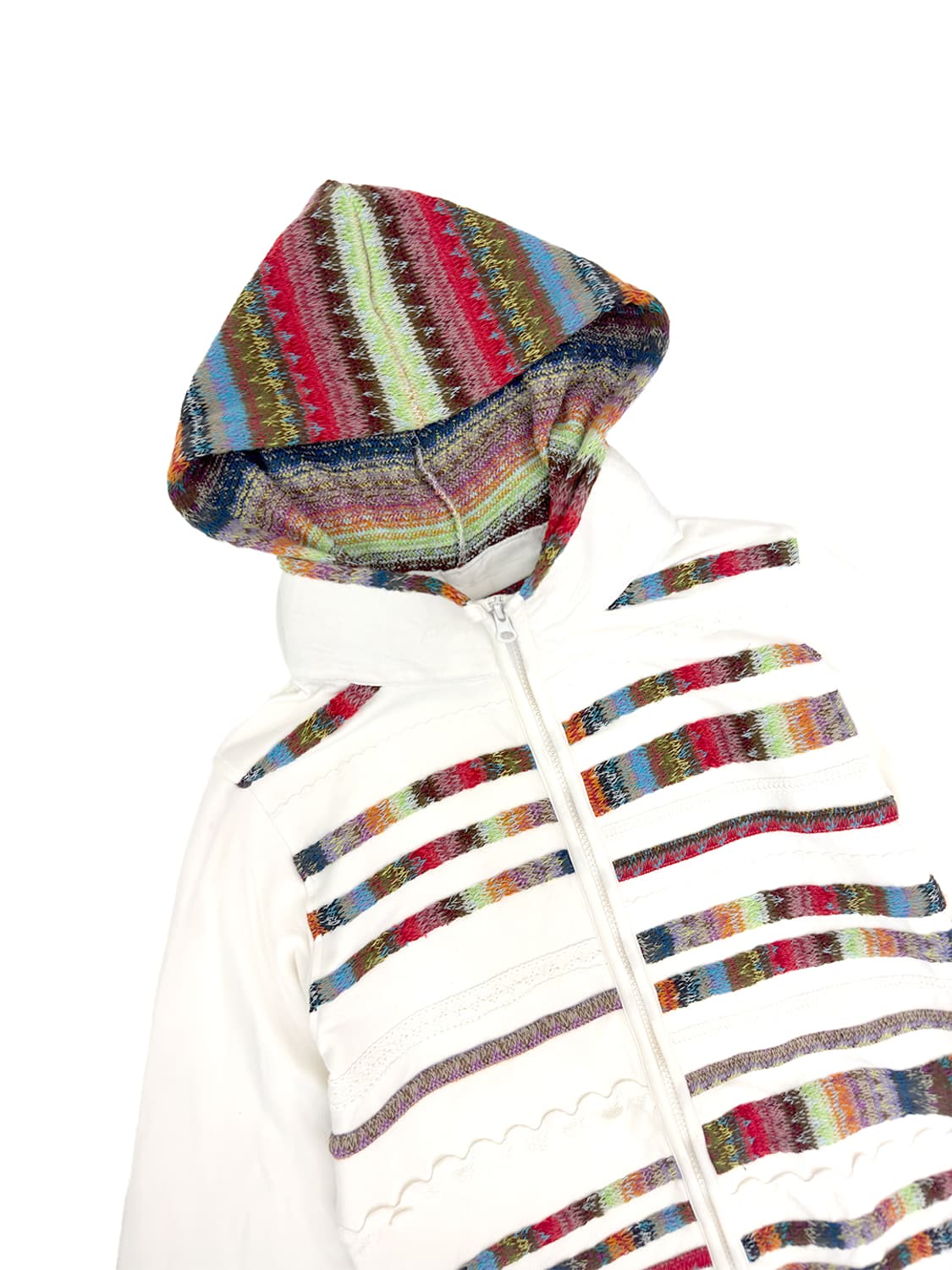 Vintage  Knit Panel Zip Hoodie 상품이미지3