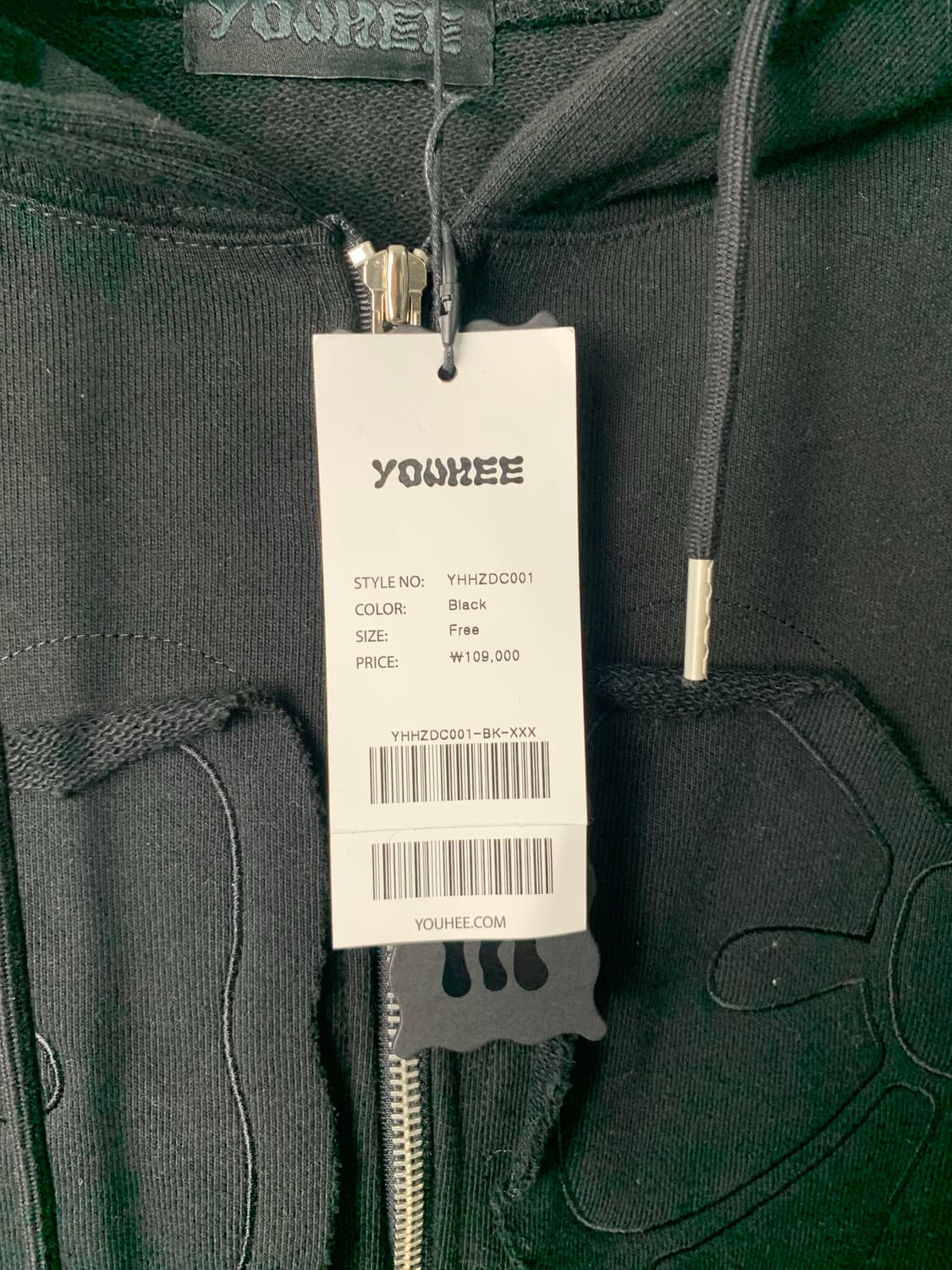 유희 리본 블랙 후드집업 상품이미지6