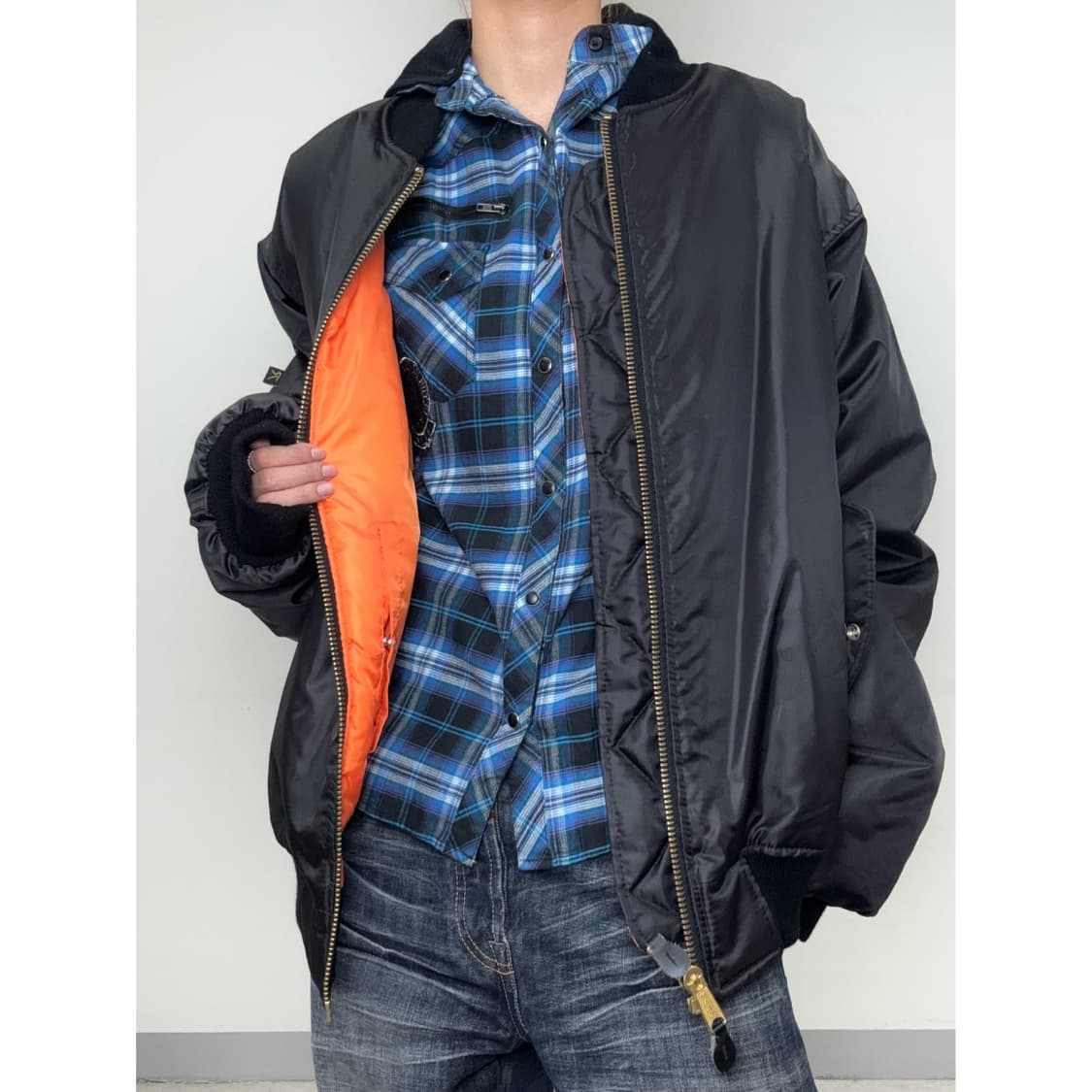 빈티지 블랙 MA-1 블루종 상품이미지2