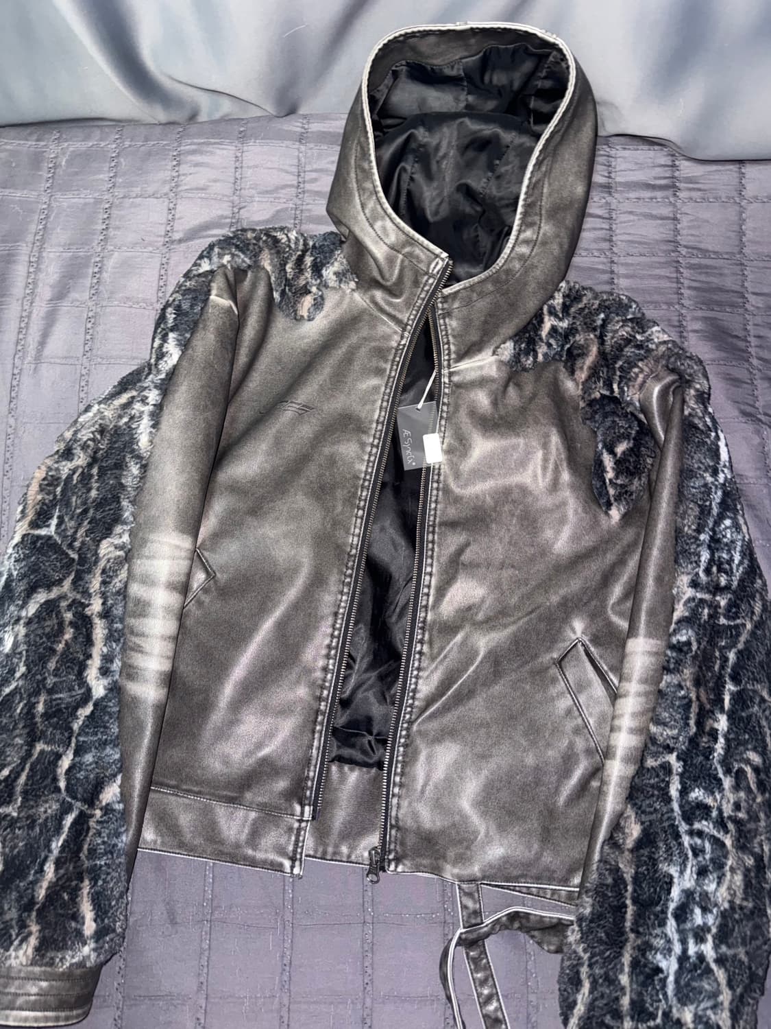 Swamp faux leather Jacket brown 상품이미지1