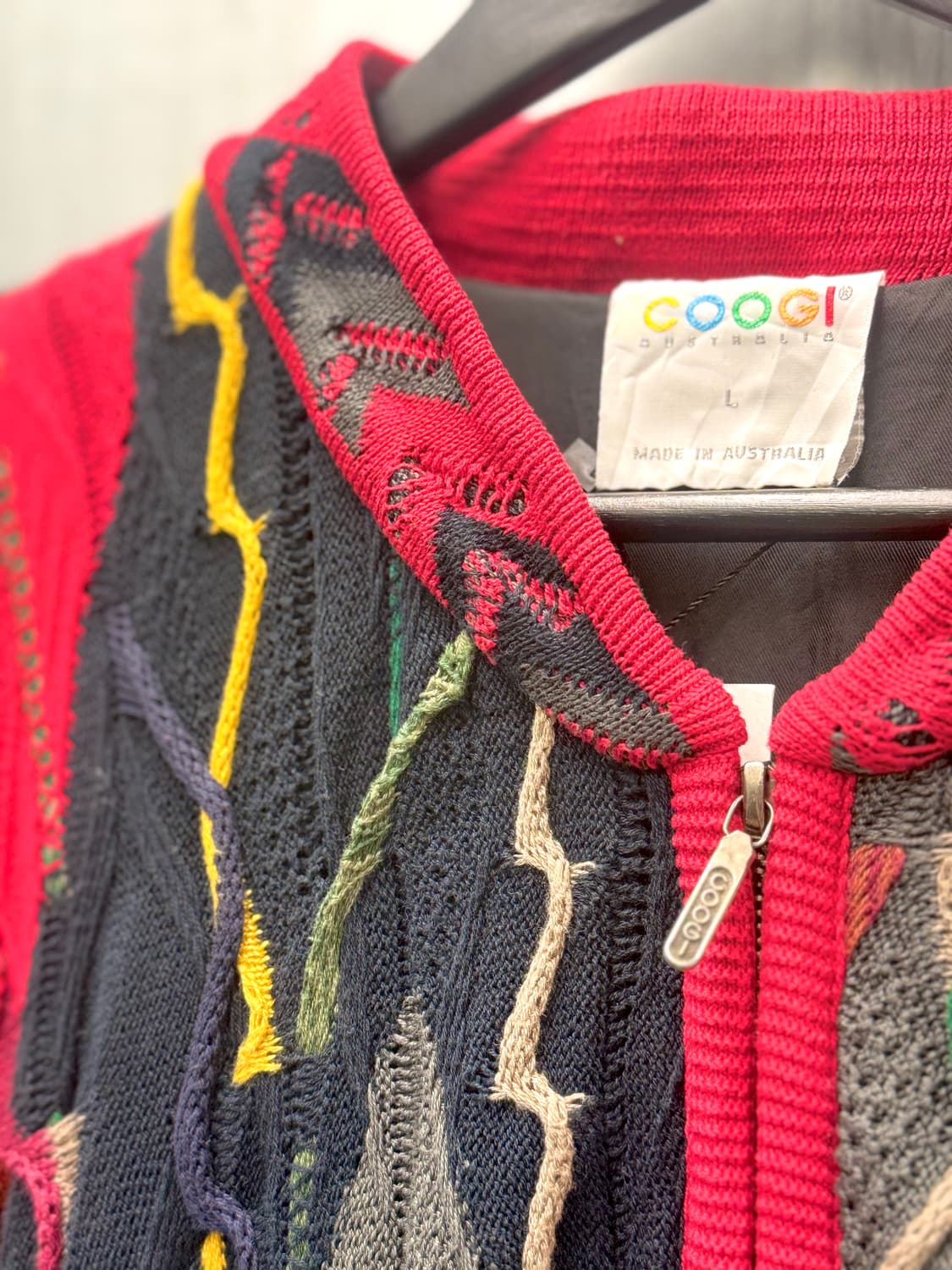 COOGI 쿠지 오스트레일리아 멀티컬러 3D 케이블 풀 니트집업 자켓 상품이미지7