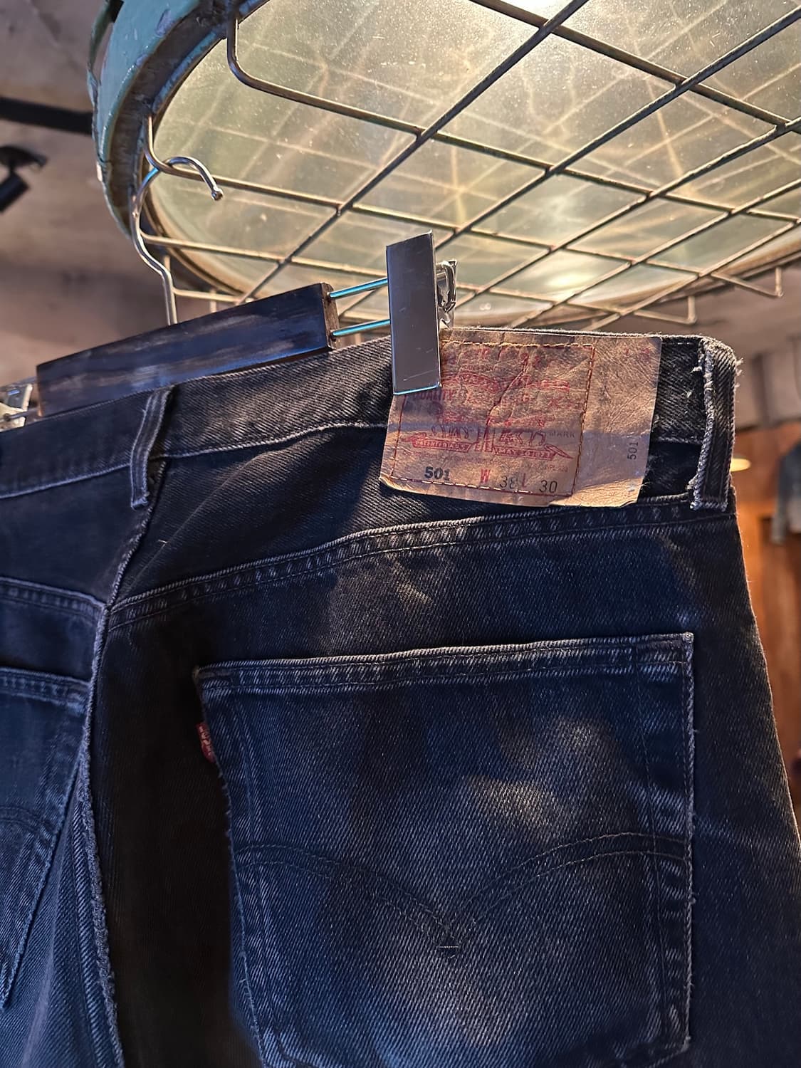 90s USA 빈티지 리바이스 501 0660 흑청 블랙진 데님 팬츠 상품이미지7