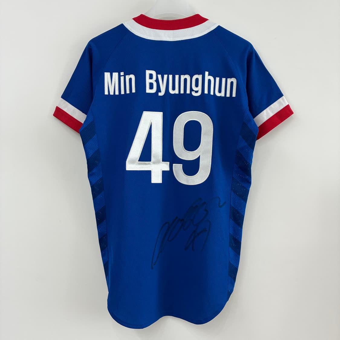 데상트 2014 인천아시아게임 국가대표 민병헌 마킹 선수싸인 유니폼 상품이미지3