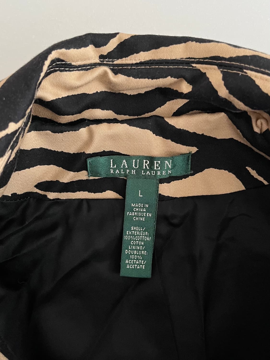 L) 로렌 랄프로렌 지브라 패턴 트렌치코트 베이지 상품이미지5