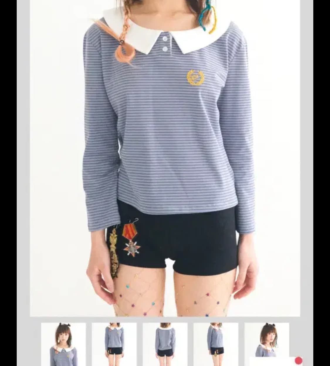 샵페어리 피터팬 카라 스트라이프 탑 상품이미지1