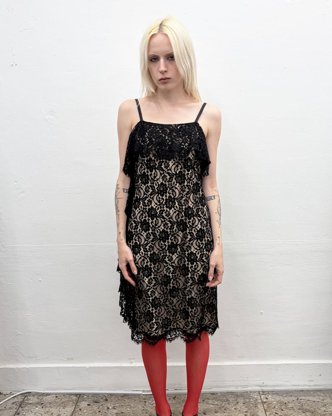 스포츠스 플로럴 레이스 슬립 드레스 상품이미지1