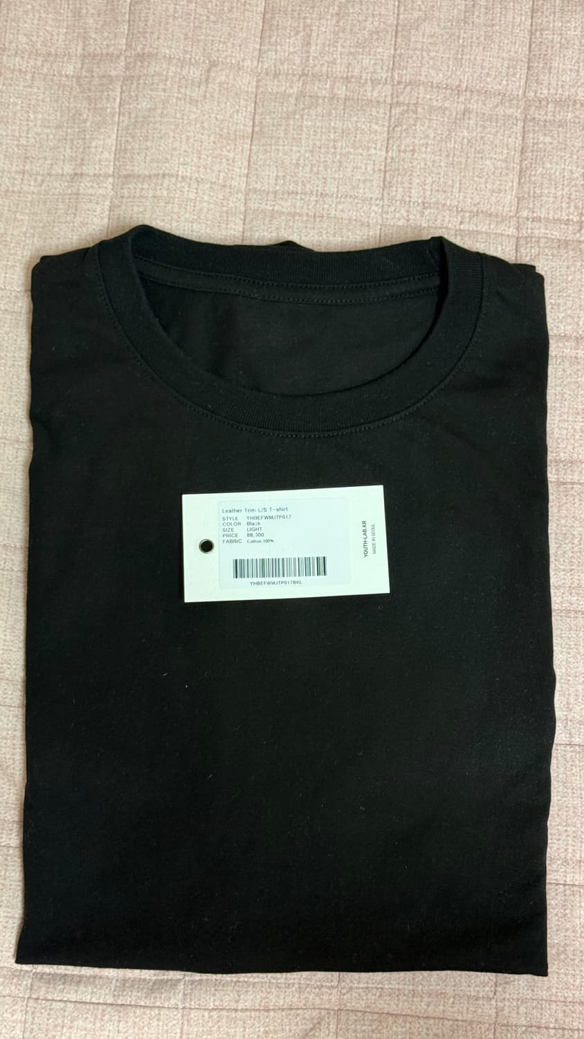 [L] 유스 레더 트림 롱슬리브 티셔츠 상품이미지4