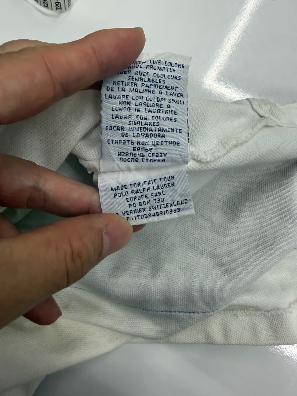 폴로 랄프로렌 멀티포니 화이트 블루 스트라이프 반팔 카라티 상품이미지8