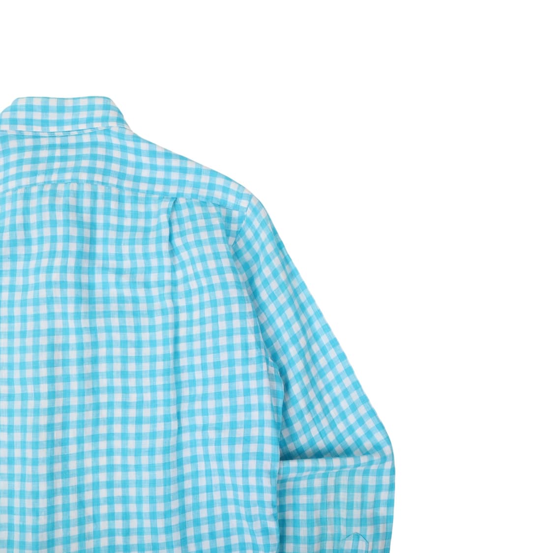 폴로 랄프로렌 린넨 라이트 블루 체크 셔츠 상품이미지6