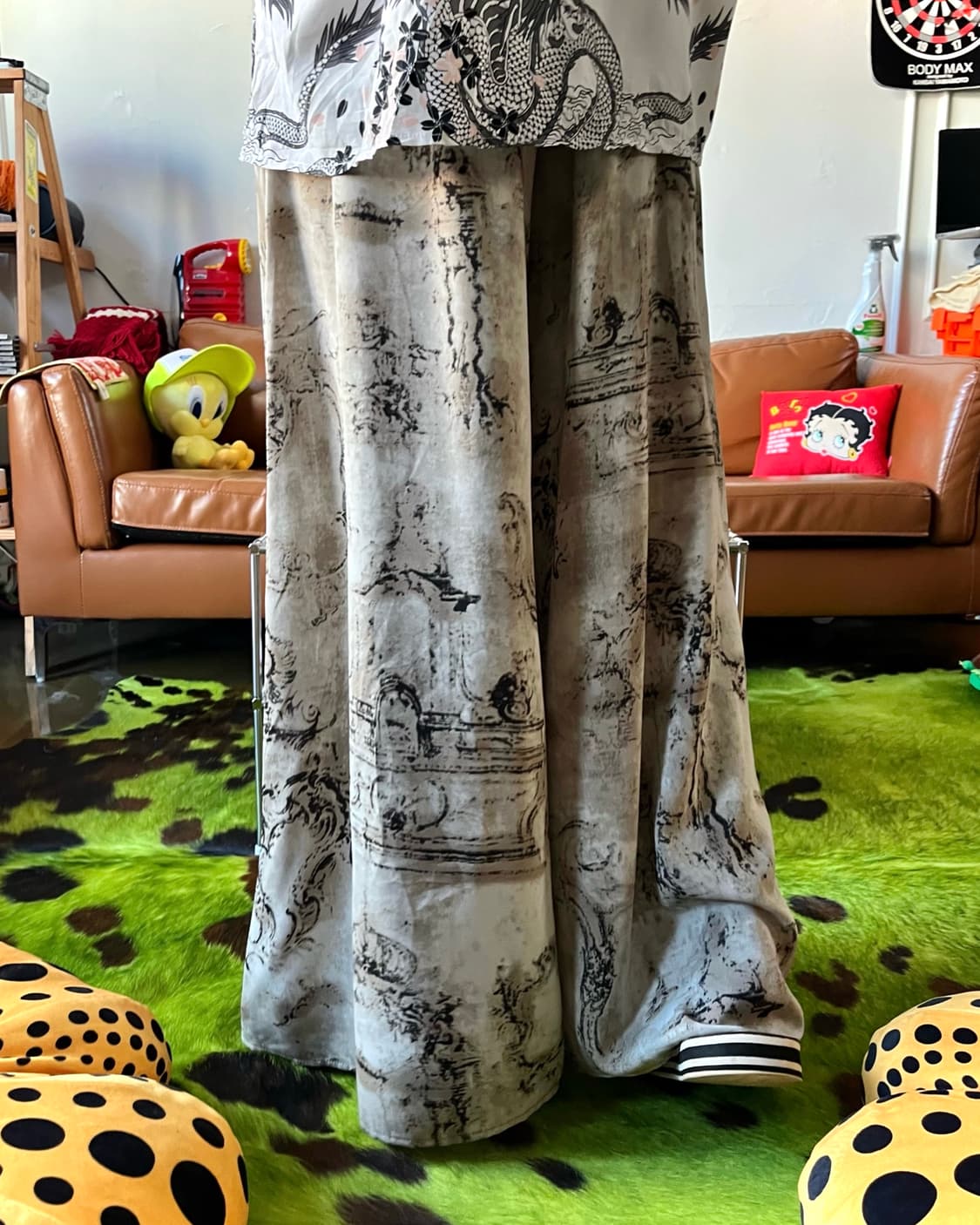 JPN Vintage Oriental Print Wide Trouser 상품이미지2