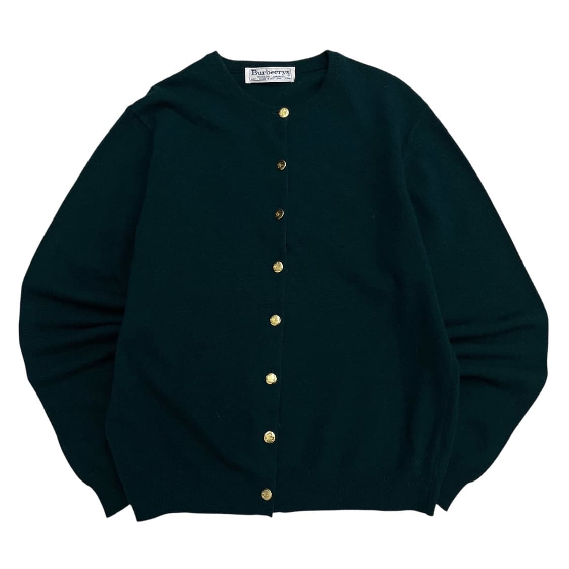 90s 버버리 골드버튼 딥그린 가디건 S 상품이미지2