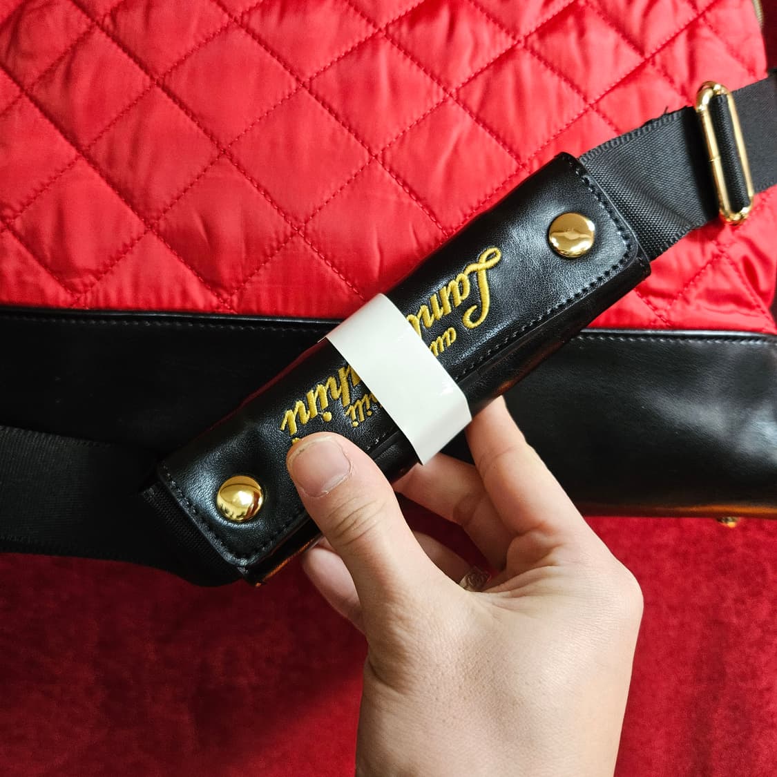 (미사용)람보르기니 x SGF67 슈페리얼  소가죽 퀄팅 보스턴백 상품이미지6