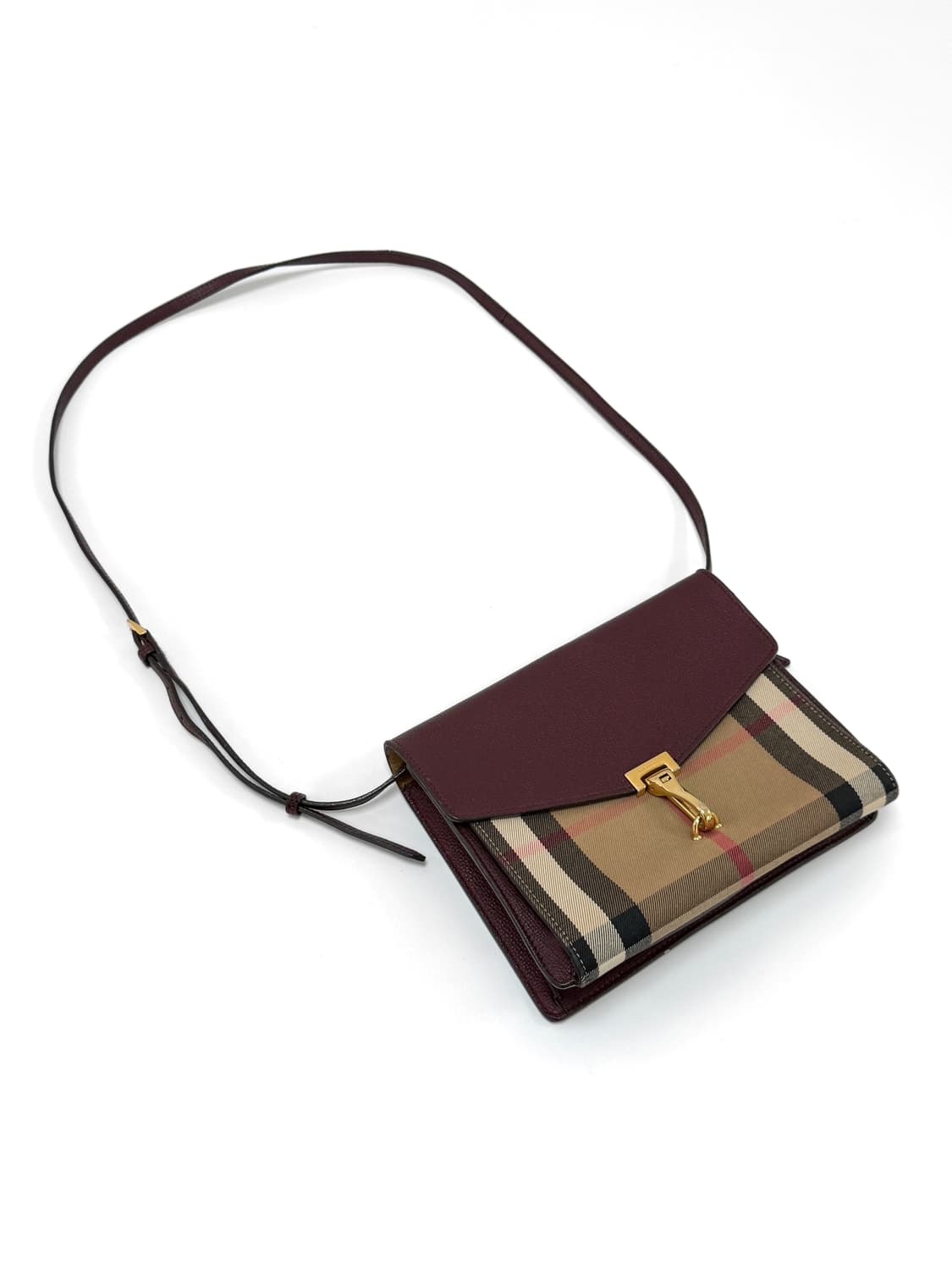 버버리 하우스 체크 & 레더 맥켄 스몰 크로스백 상품이미지1