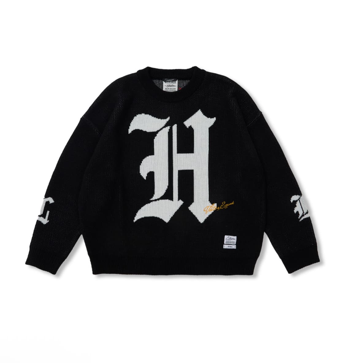 스티그마 오버사이즈 크루넥 블랙 니트 XL 상품이미지1