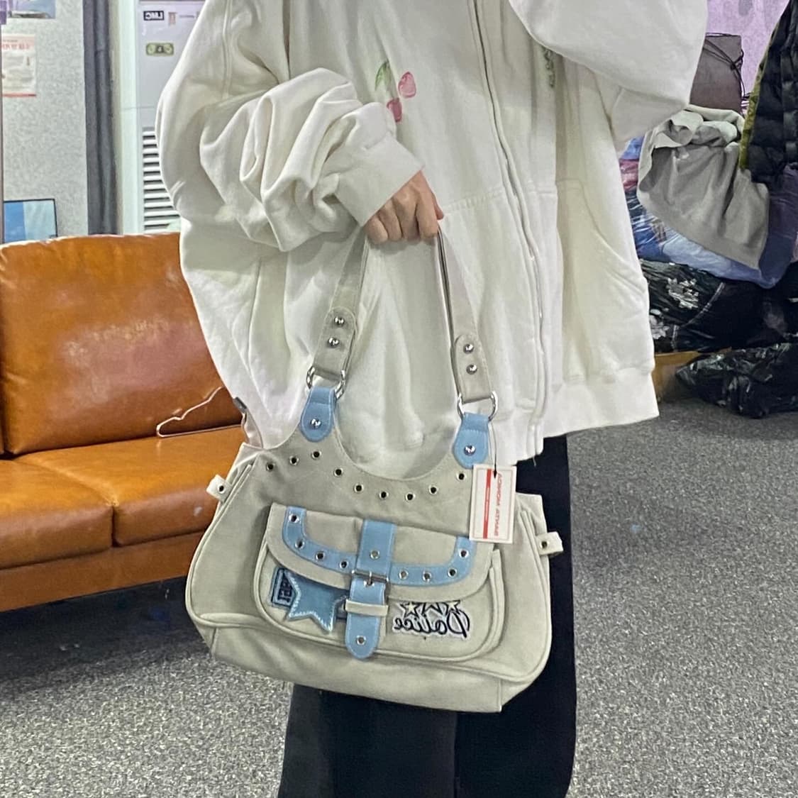 빈티지 y2k 레더 숄더백 B3279 상품이미지1