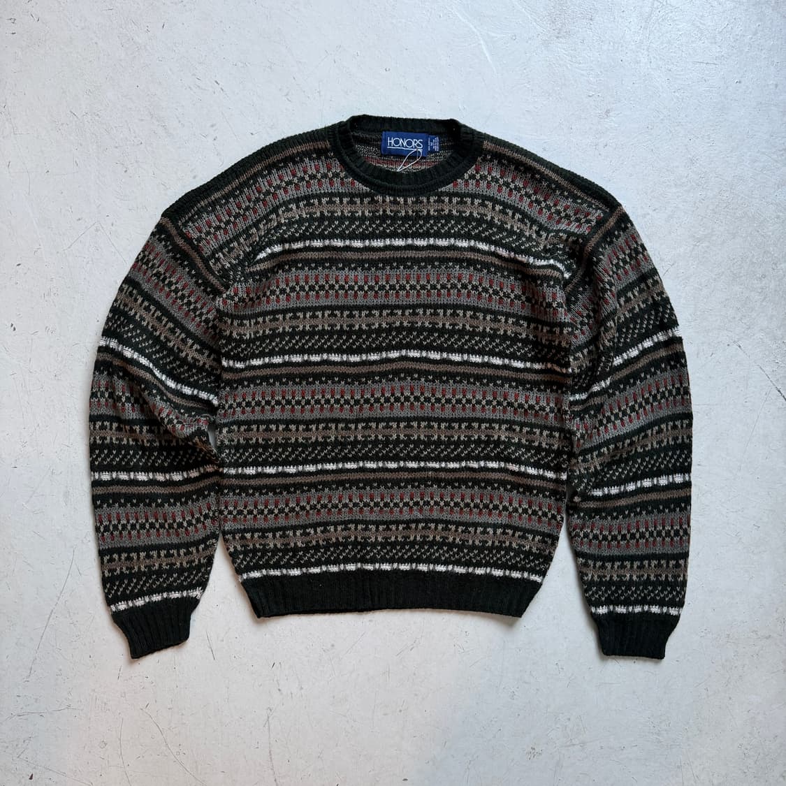 딥그린 페어아일 패턴 스웨터니트 상품이미지2