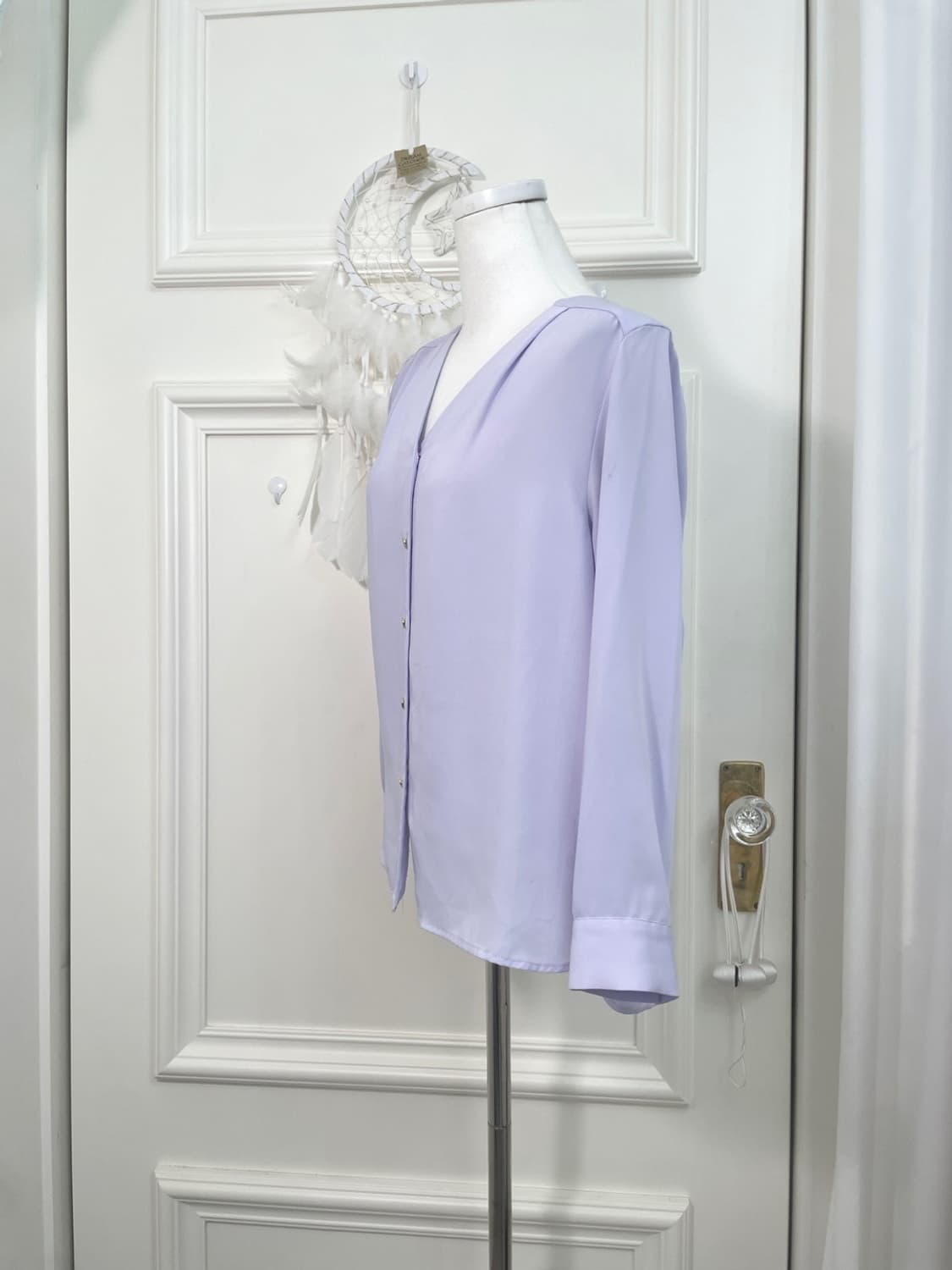 lavender shirring point basic blouse 상품이미지2