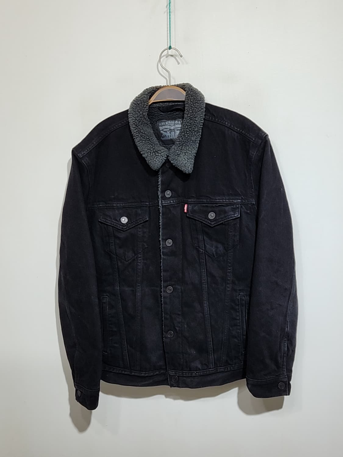 (XL) 리바이스 양털 청자켓 블랙 데님자켓 레드탭 빈티지  상품이미지1