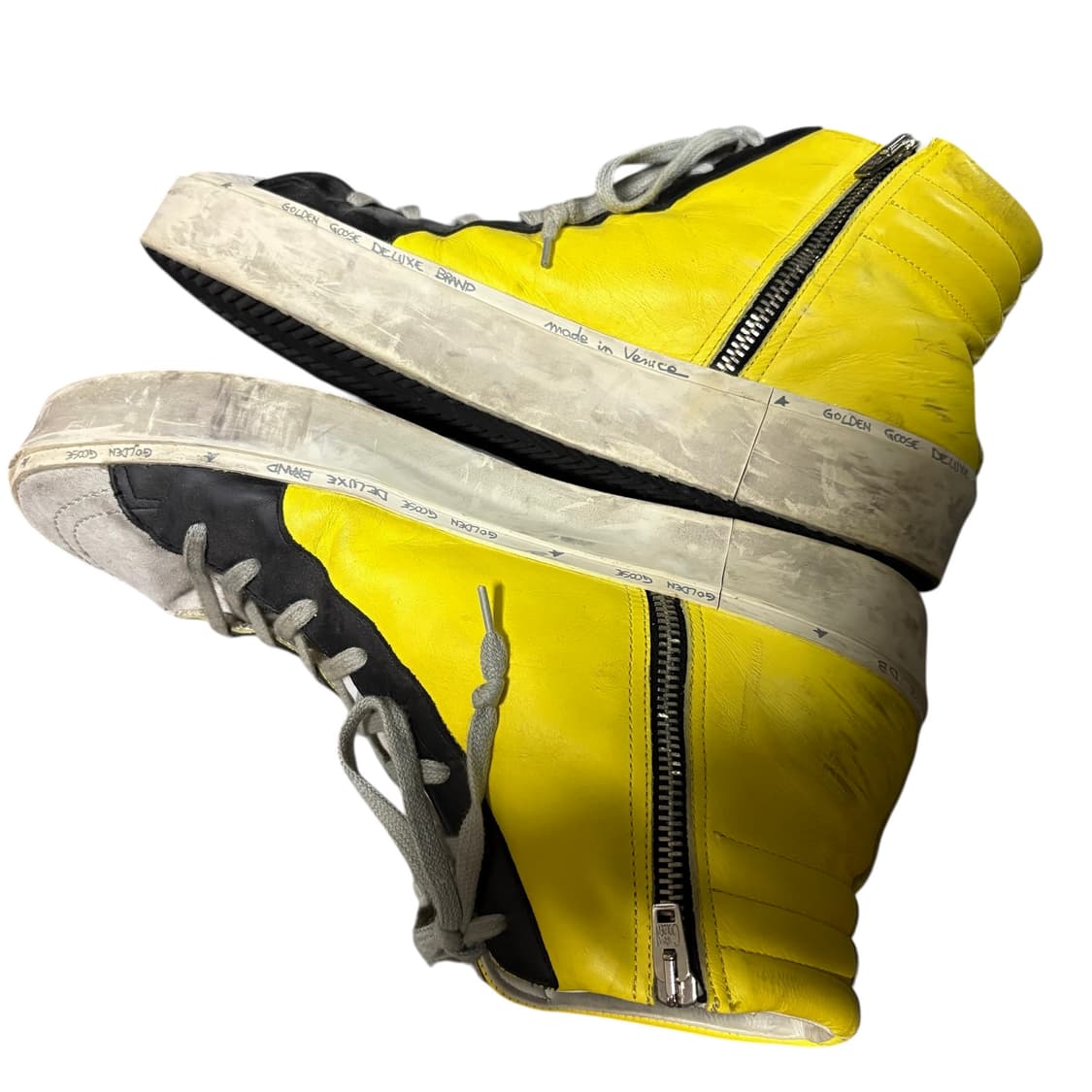 골든구스 슬라이드 하이탑 옐로우 레더 스니커즈 43 270-280 상품이미지6