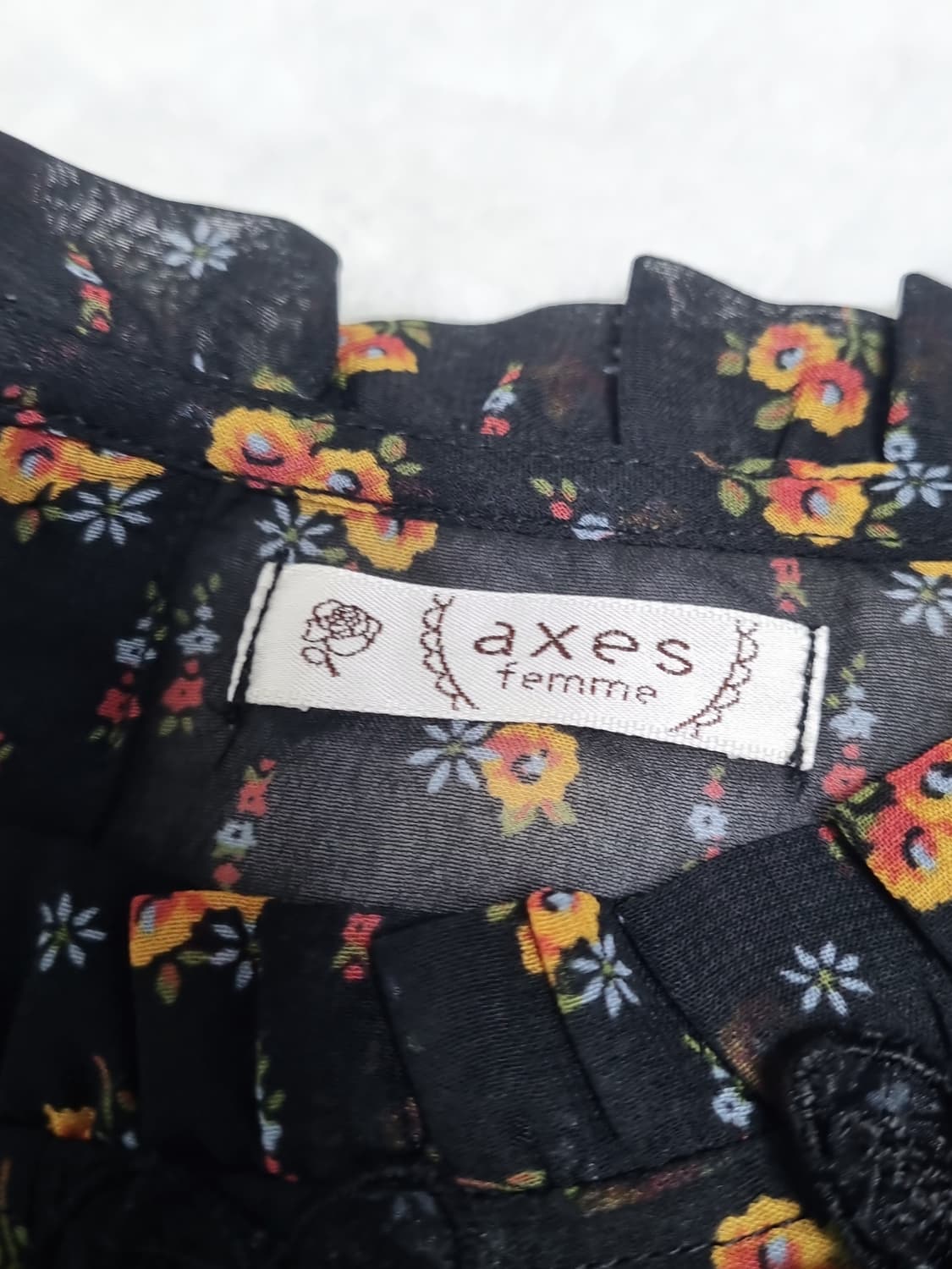 일본 빈티지 일브엑시즈팜 axes femme 플로럴 쉬폰 블라우스 상품이미지4