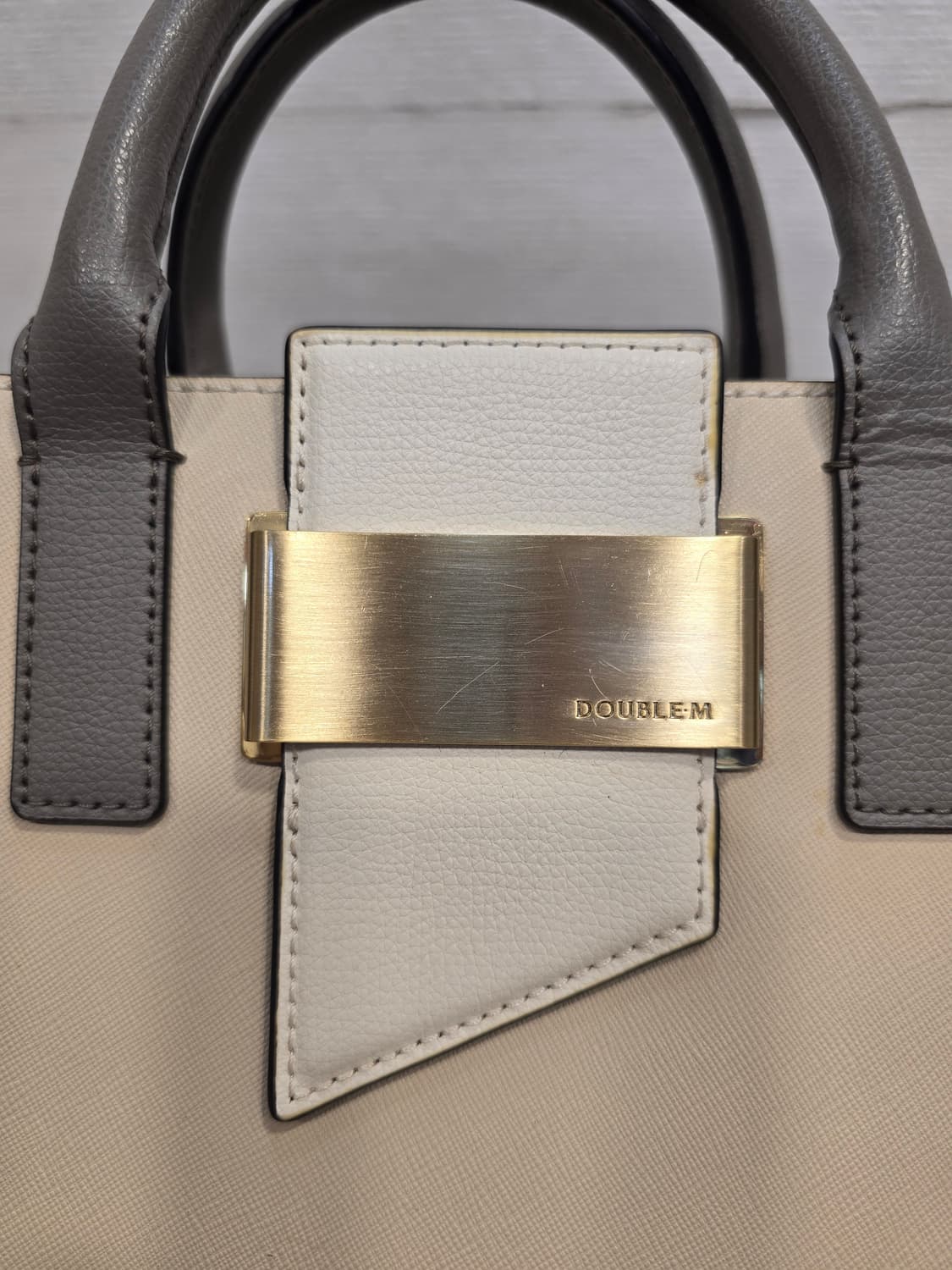 더블엠 토트백 숄더백 크로스백 베이지/화이트/그레이 상품이미지2