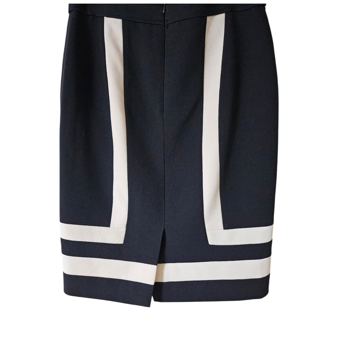 JJ지고트 블랙 배색 H라인 미디 스커트 55 | 하객룩 출근룩 상품이미지8